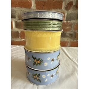 Spring Ribbon Bee Lemon Daisy Flower Floral Wired Mix Lot Yellow Blue Green